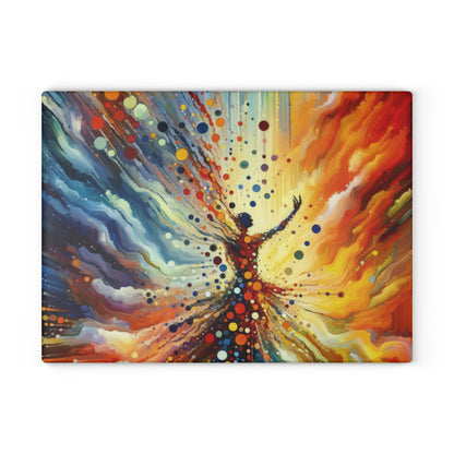 Vibrant Growth Symphony Glass Cutting Board