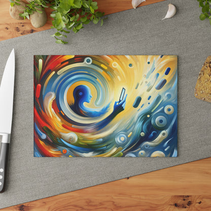 Swipe Connection Tachism Glass Cutting Board