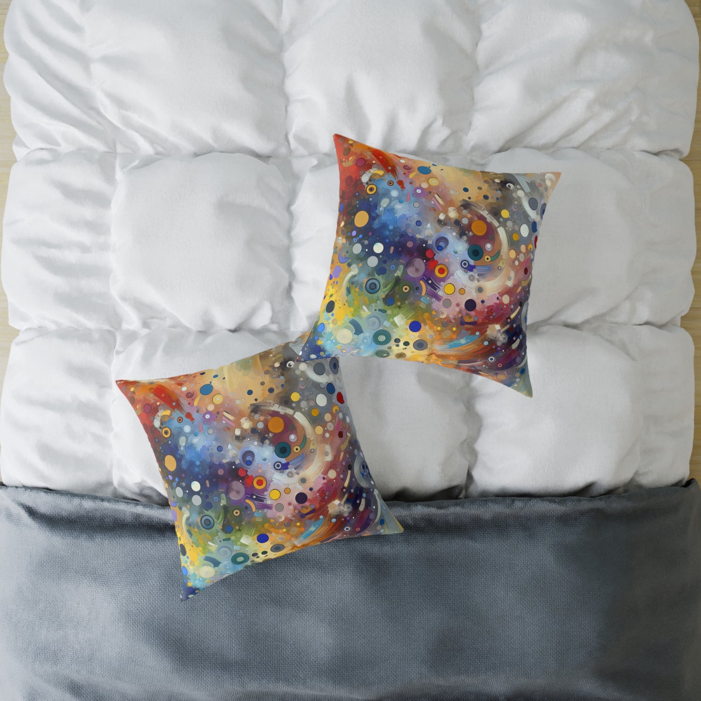 Humorous Unified Tachism Spun Polyester Pillow