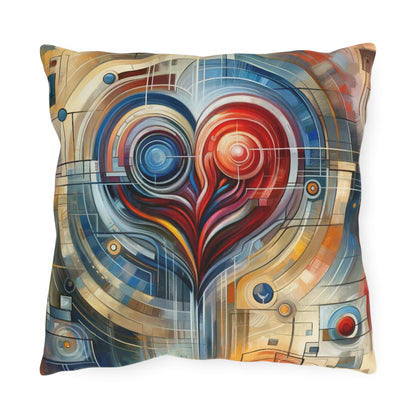 Techno Heart Harmony Outdoor Pillows