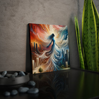 Transformative Tachism Emergence Canvas Photo Tile