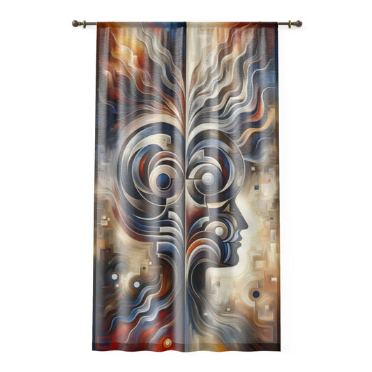 Wisdom Confluence Tachism Window Curtain