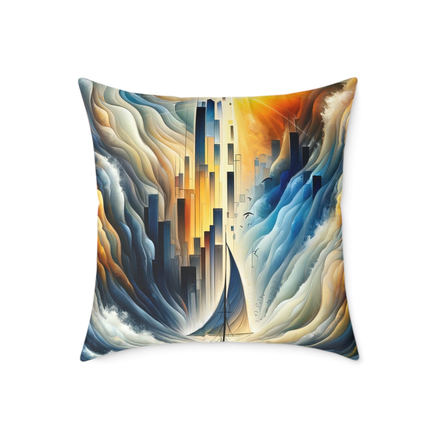Beacon Sail Change Spun Polyester Pillow
