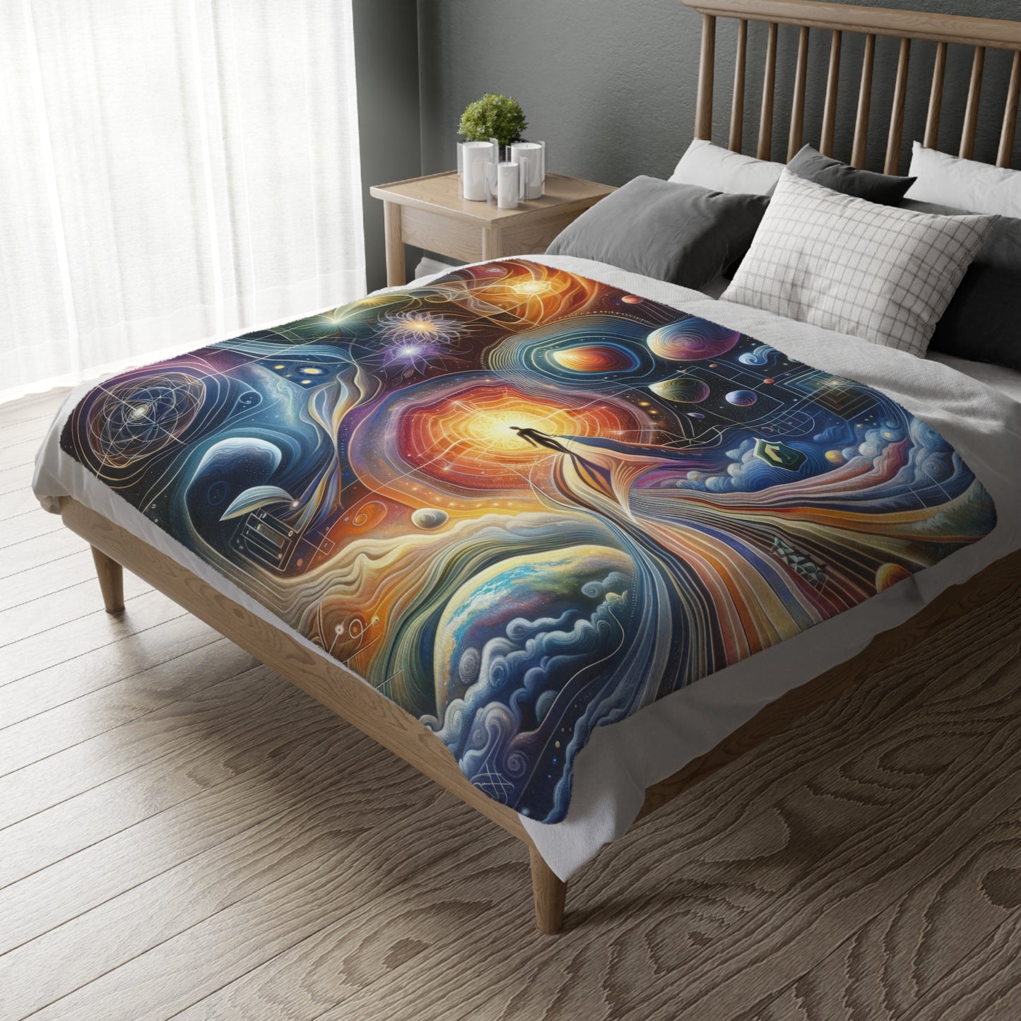 Unified Cosmic Alignment Velveteen Microfiber Blanket (Two-sided print)