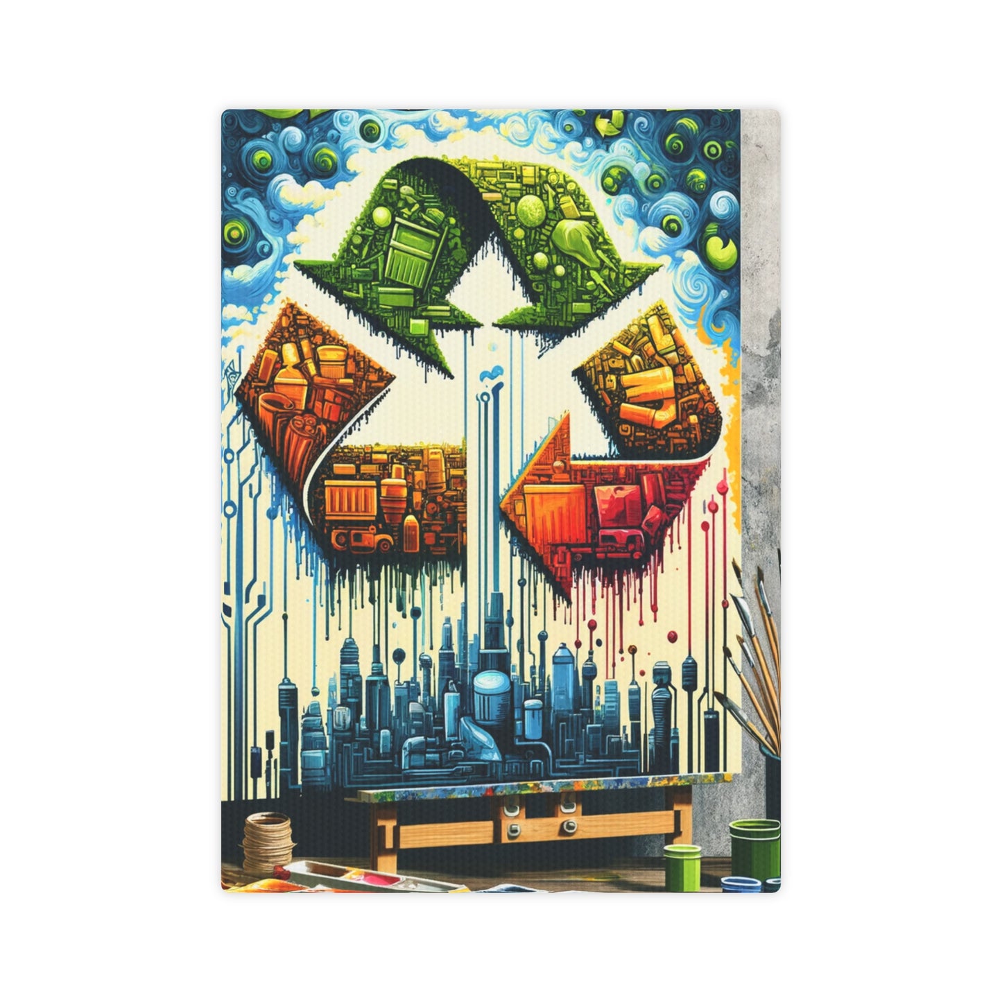 Upcycling Lifecycle Artistry Canvas Photo Tile