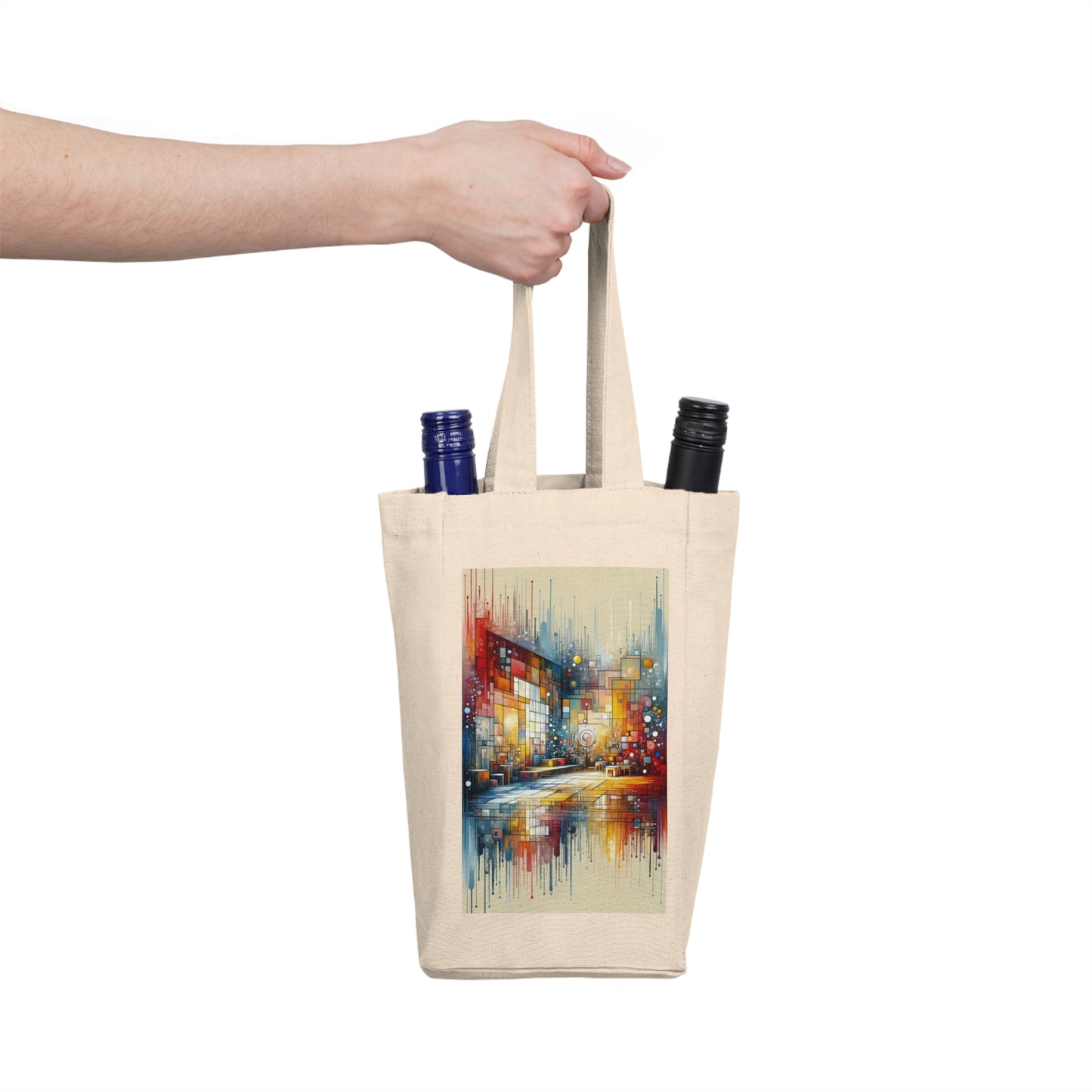 Reflective Habitation Art Double Wine Tote Bag