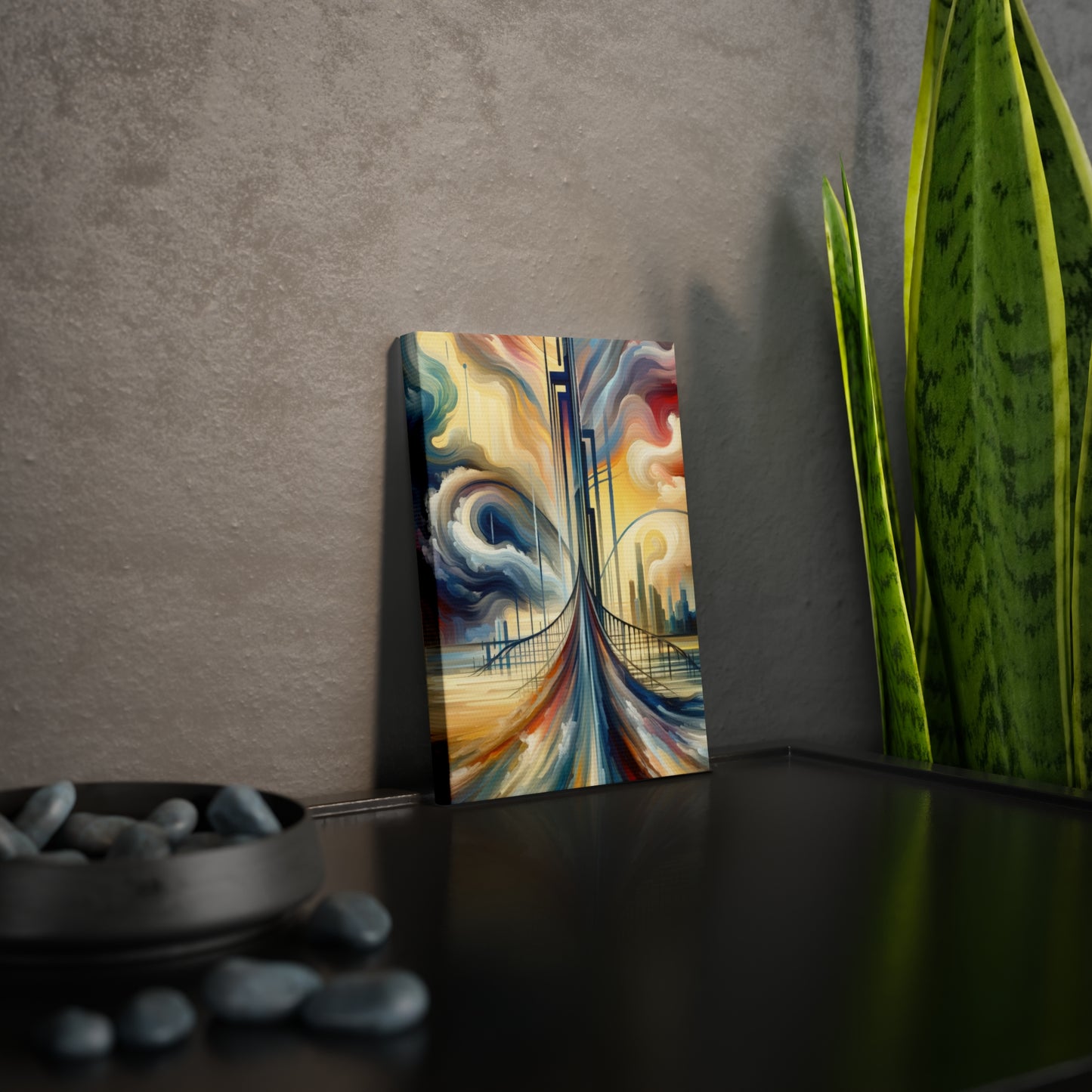 Conscious Bridge Tachism Canvas Photo Tile