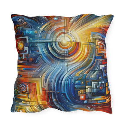 Digital Tachism Connectivity Outdoor Pillows