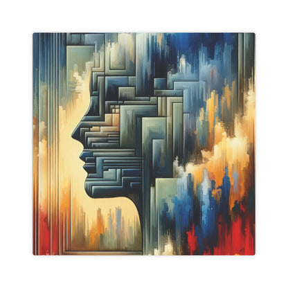 Abstract Geometric Boundaries Canvas Photo Tile