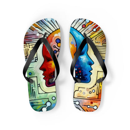 Empathetic Connection Abstract Flip Flops