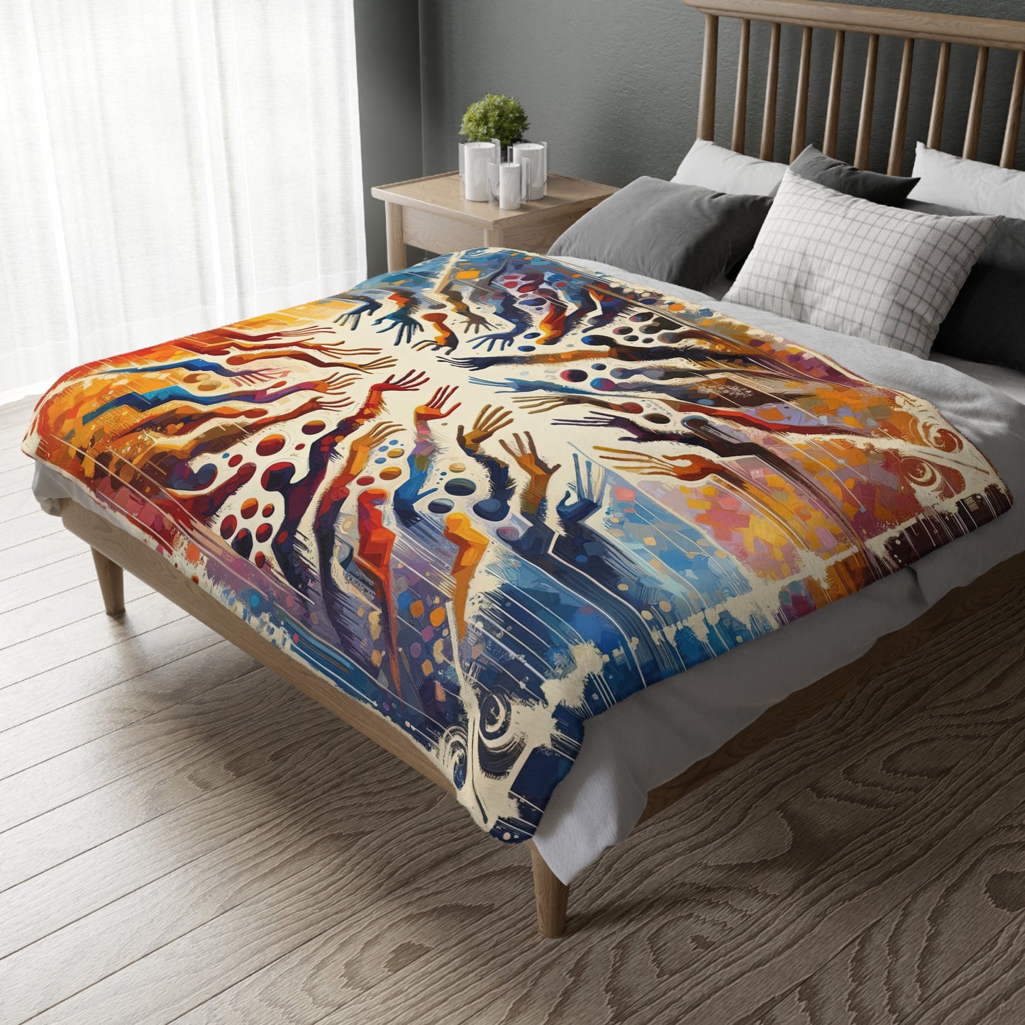 Architects Wisdom Tachism Velveteen Microfiber Blanket (Two-sided print)