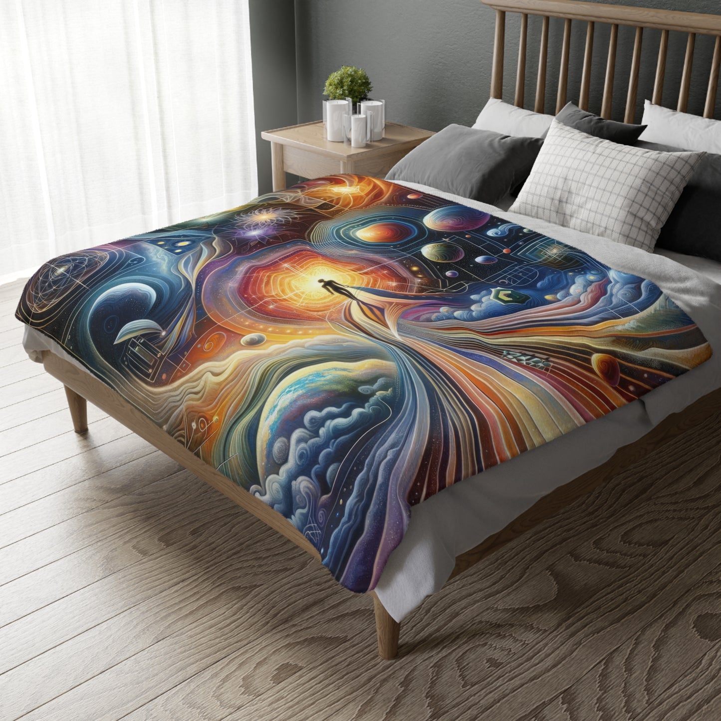 Unified Cosmic Alignment Velveteen Microfiber Blanket (Two-sided print)