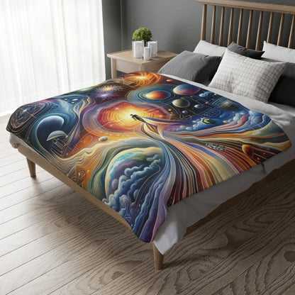 Unified Cosmic Alignment Velveteen Microfiber Blanket (Two-sided print)