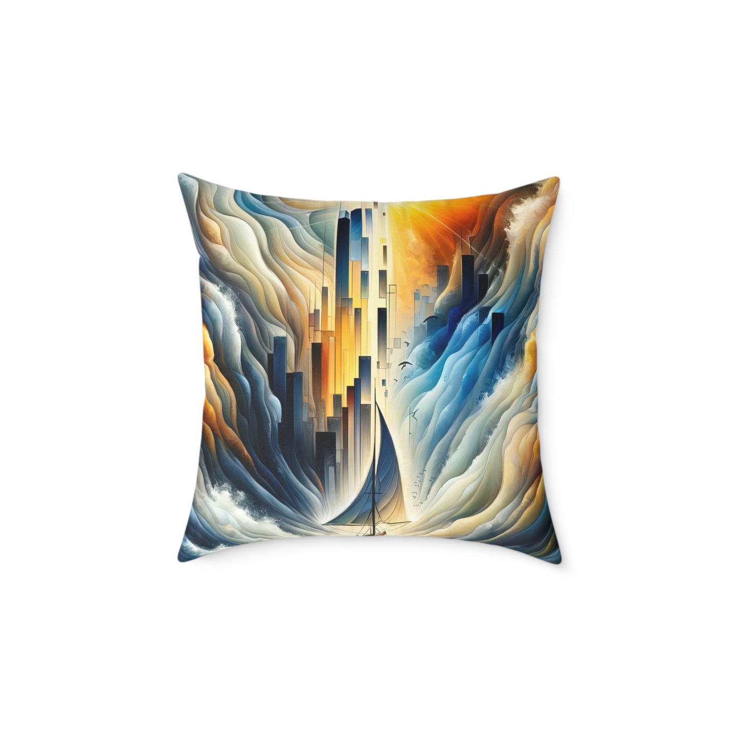Beacon Sail Change Spun Polyester Pillow