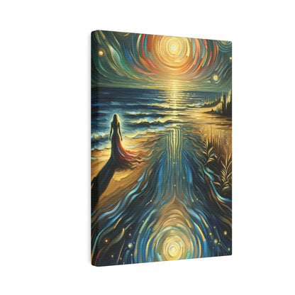 Solitary Evening Departure Canvas Photo Tile