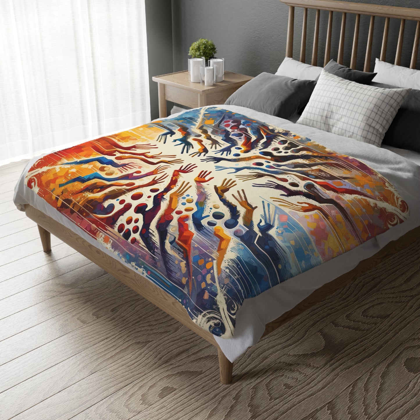 Architects Wisdom Tachism Velveteen Microfiber Blanket (Two-sided print)