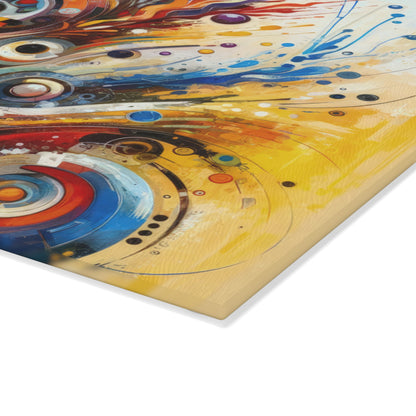 Harmonic Abstract Synergy Glass Cutting Board