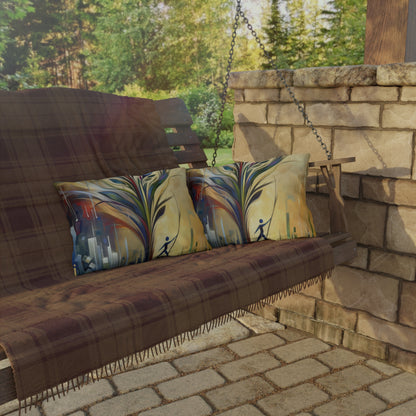 Pruning Distraction Tachism Outdoor Pillows