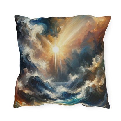 Tumultuous Sea Enlightenment Outdoor Pillows