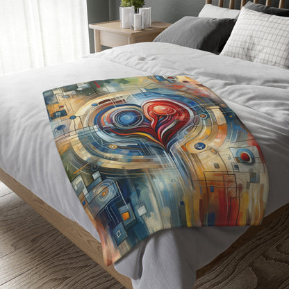 Techno Heart Harmony Velveteen Microfiber Blanket (Two-sided print)