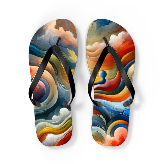 Empathetic Lifeline Abstract Flip Flops