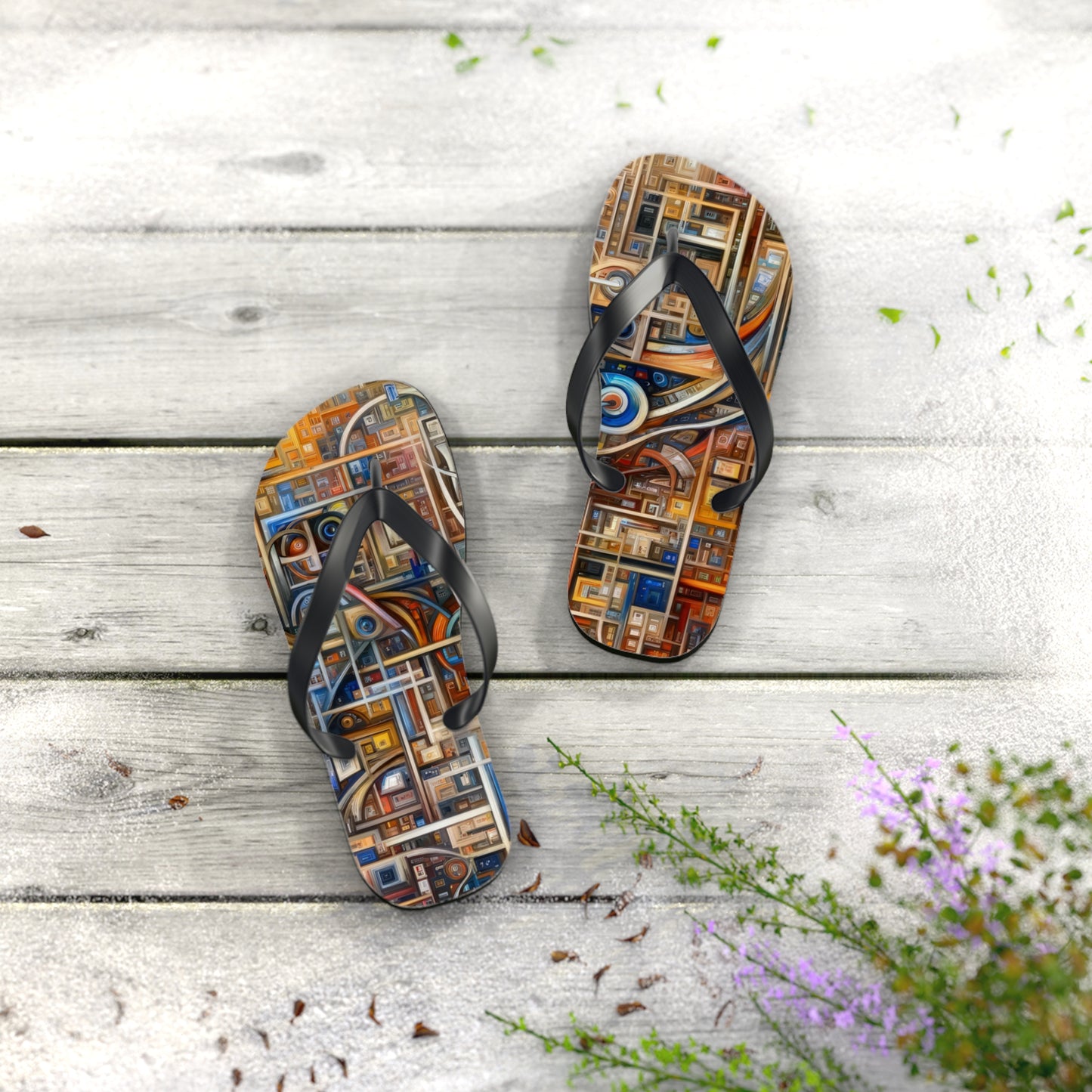 Intricate Life Tapestry Flip Flops