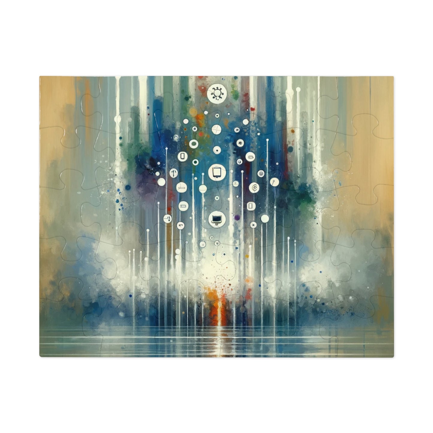 Tachism Digital Escape Jigsaw Puzzle (30, 110, 252, 500,1000-Piece)
