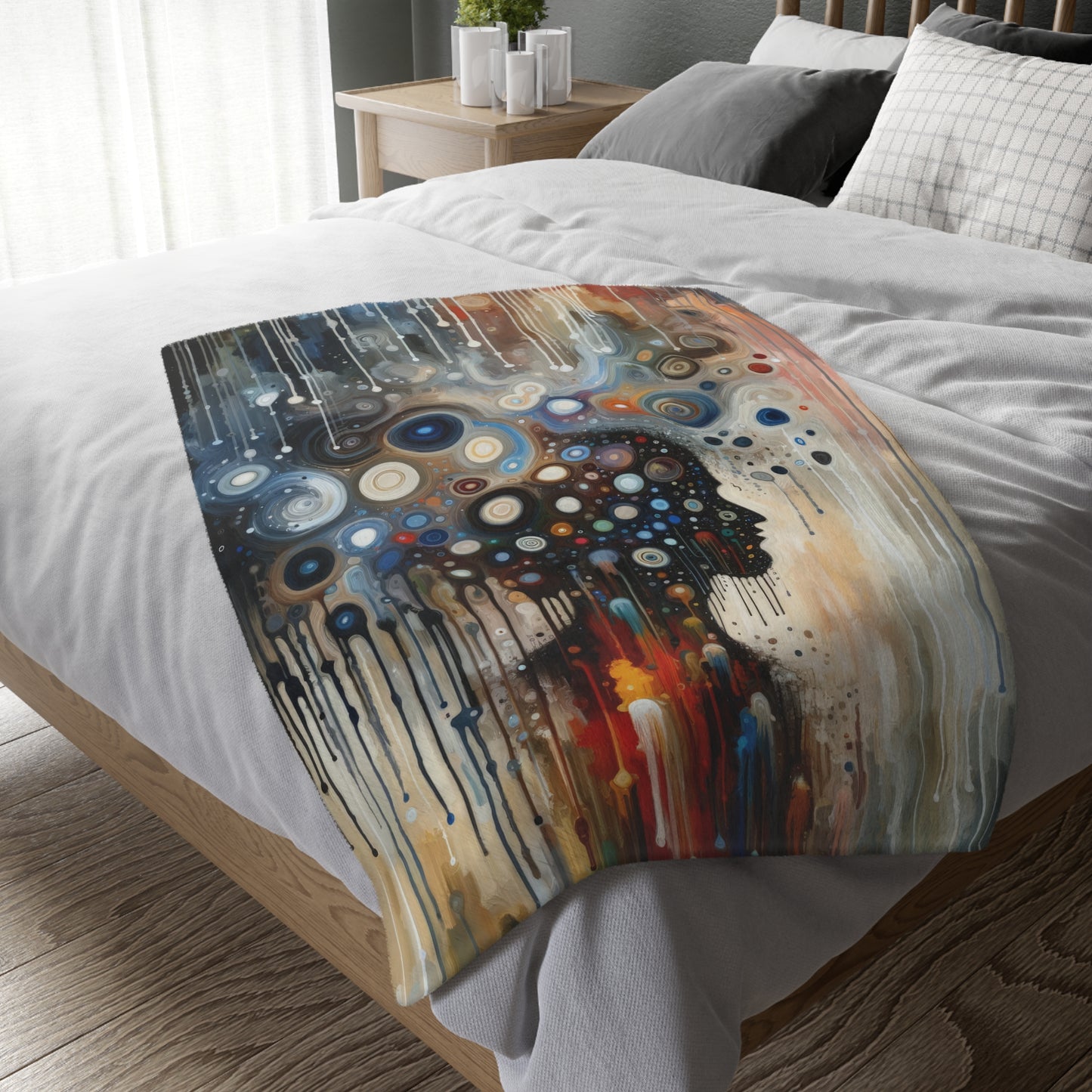 Universal Personal Tachism Velveteen Microfiber Blanket (Two-sided print)