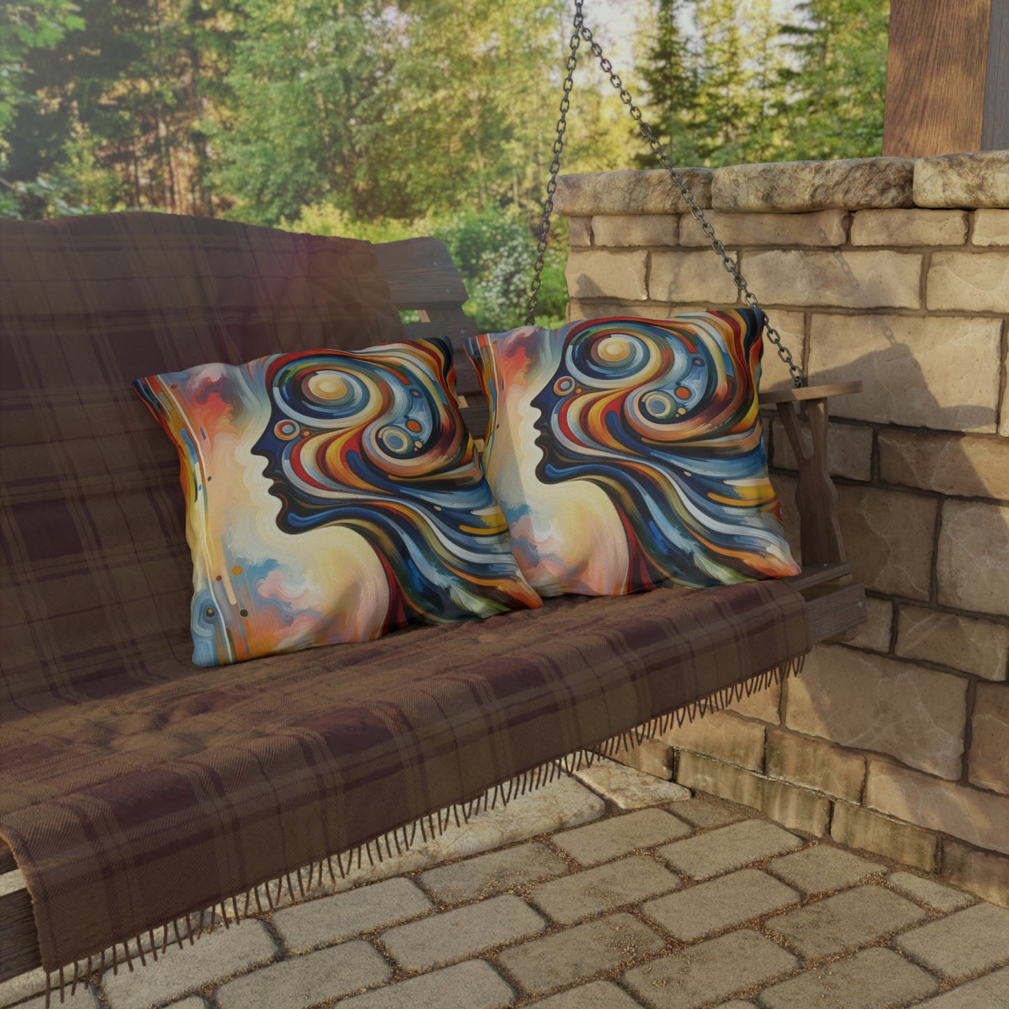 Transformative Harmonic Tachism Outdoor Pillows