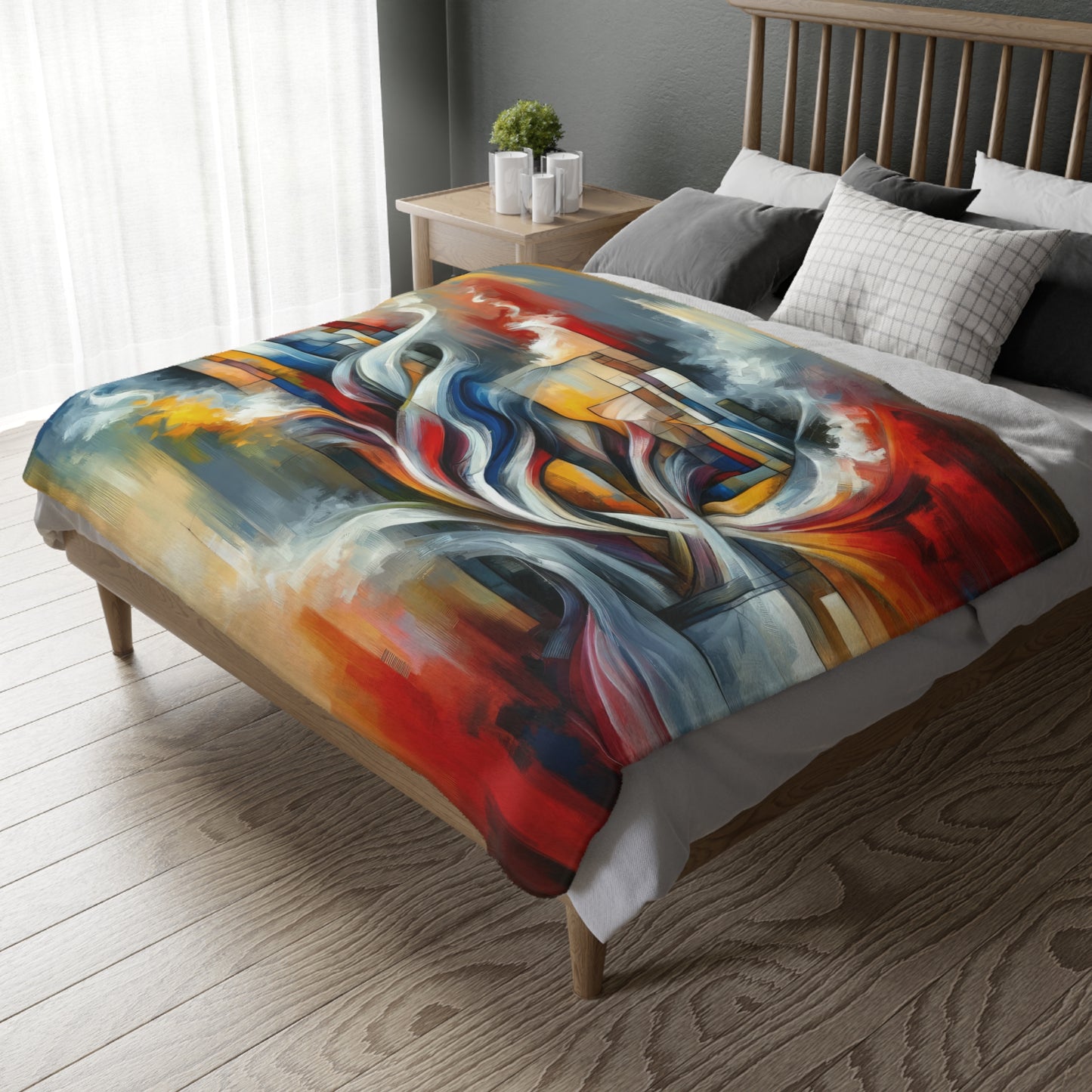 Transcending Abstract Limitations Velveteen Microfiber Blanket (Two-sided print)