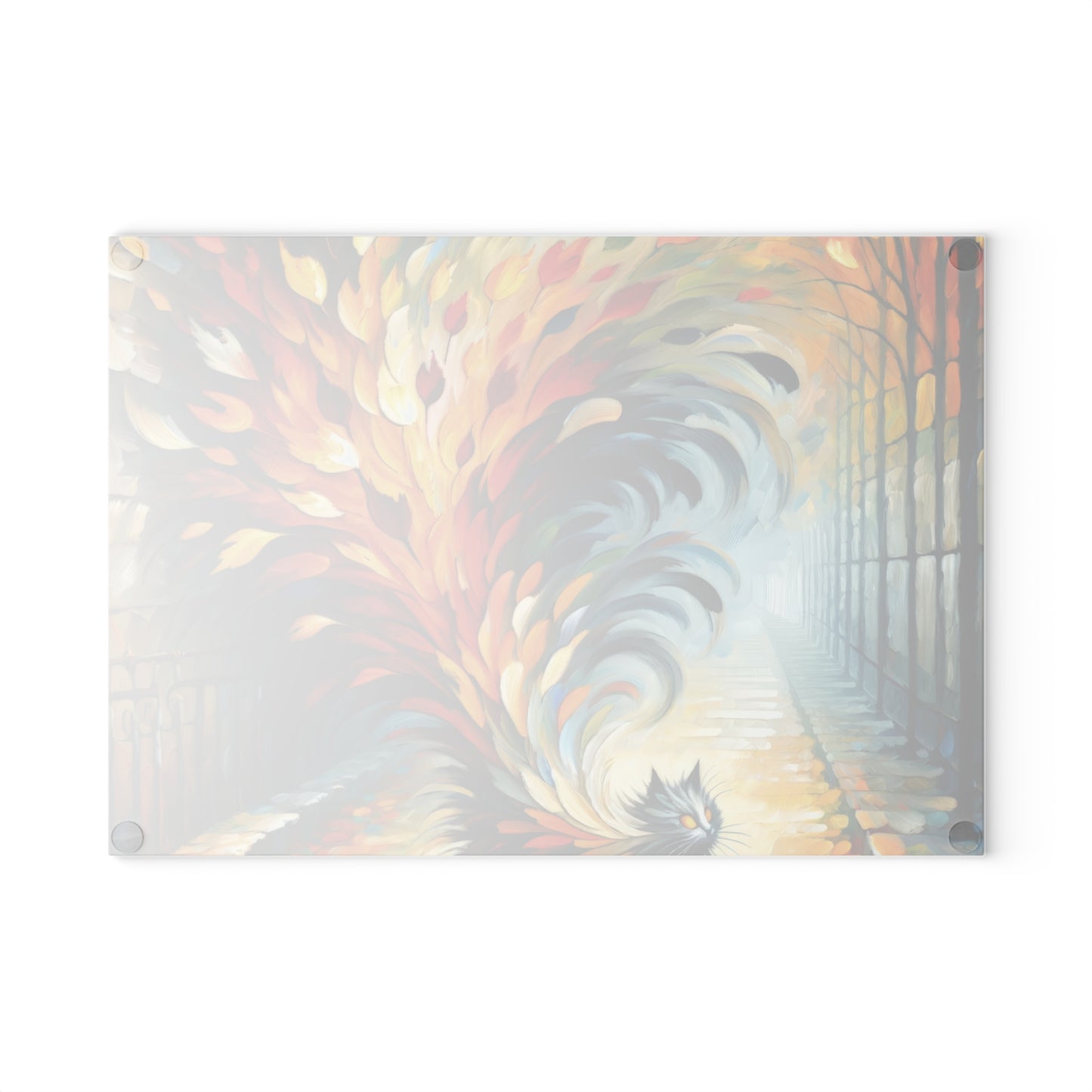 Autumn Whirlwind Escape Glass Cutting Board