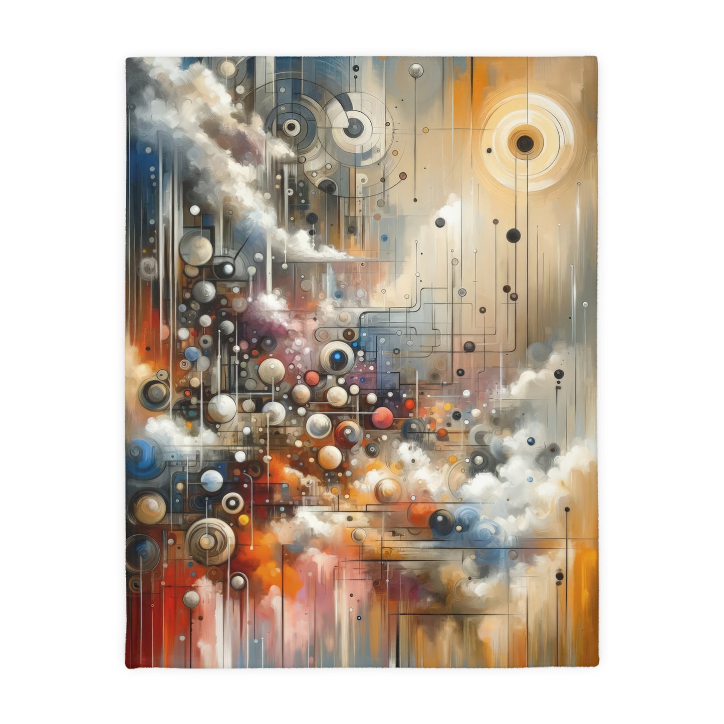 Abstract Mechanical Harmony Velveteen Microfiber Blanket (Two-sided print)