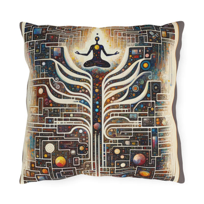 Syncing Silicon Spirituality Outdoor Pillows