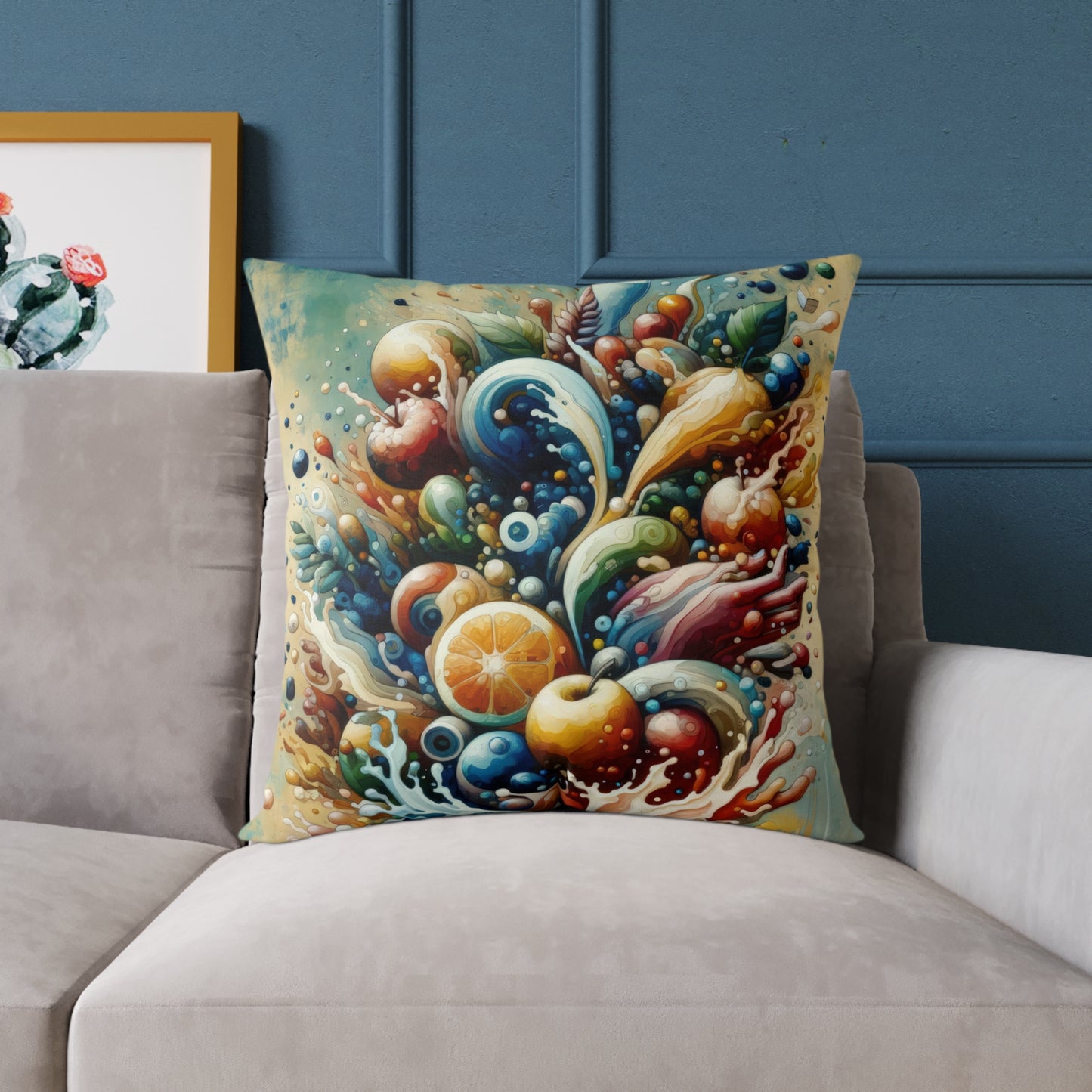 Nourishing Tachism Symphony Spun Polyester Pillow