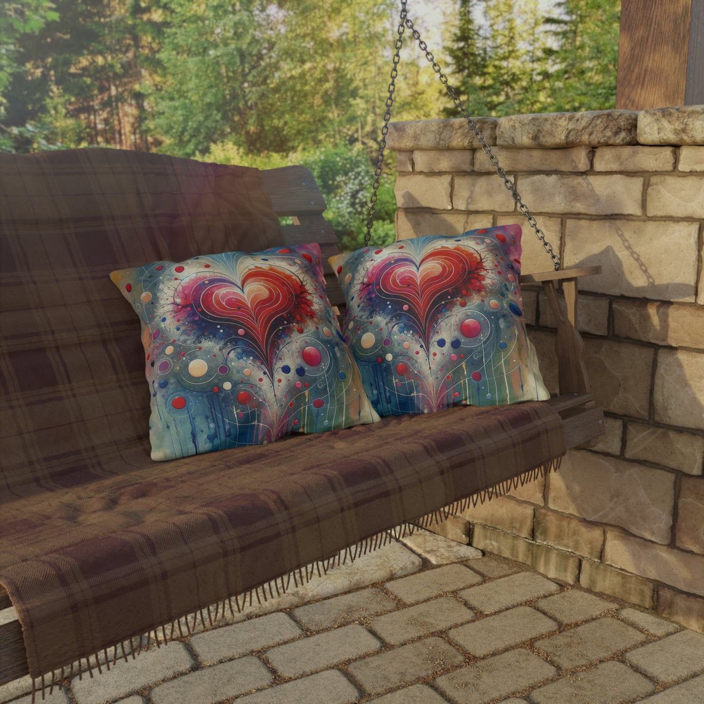 Emotional Physics Heart Outdoor Pillows
