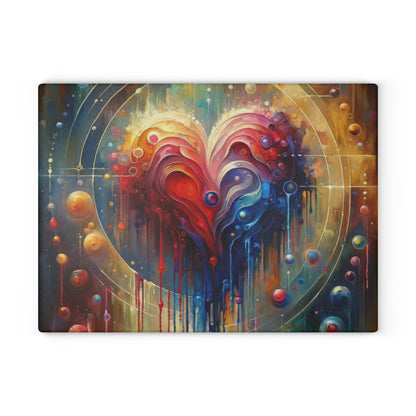 Unified Heart Reflections Glass Cutting Board