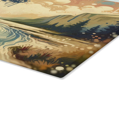 Serene Stream Sojourn Glass Cutting Board