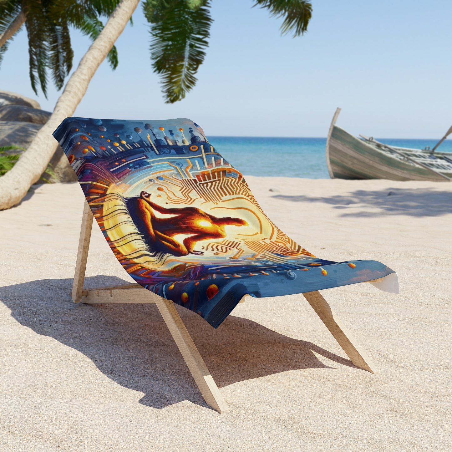 Meditative Technological Fusion Beach Towel