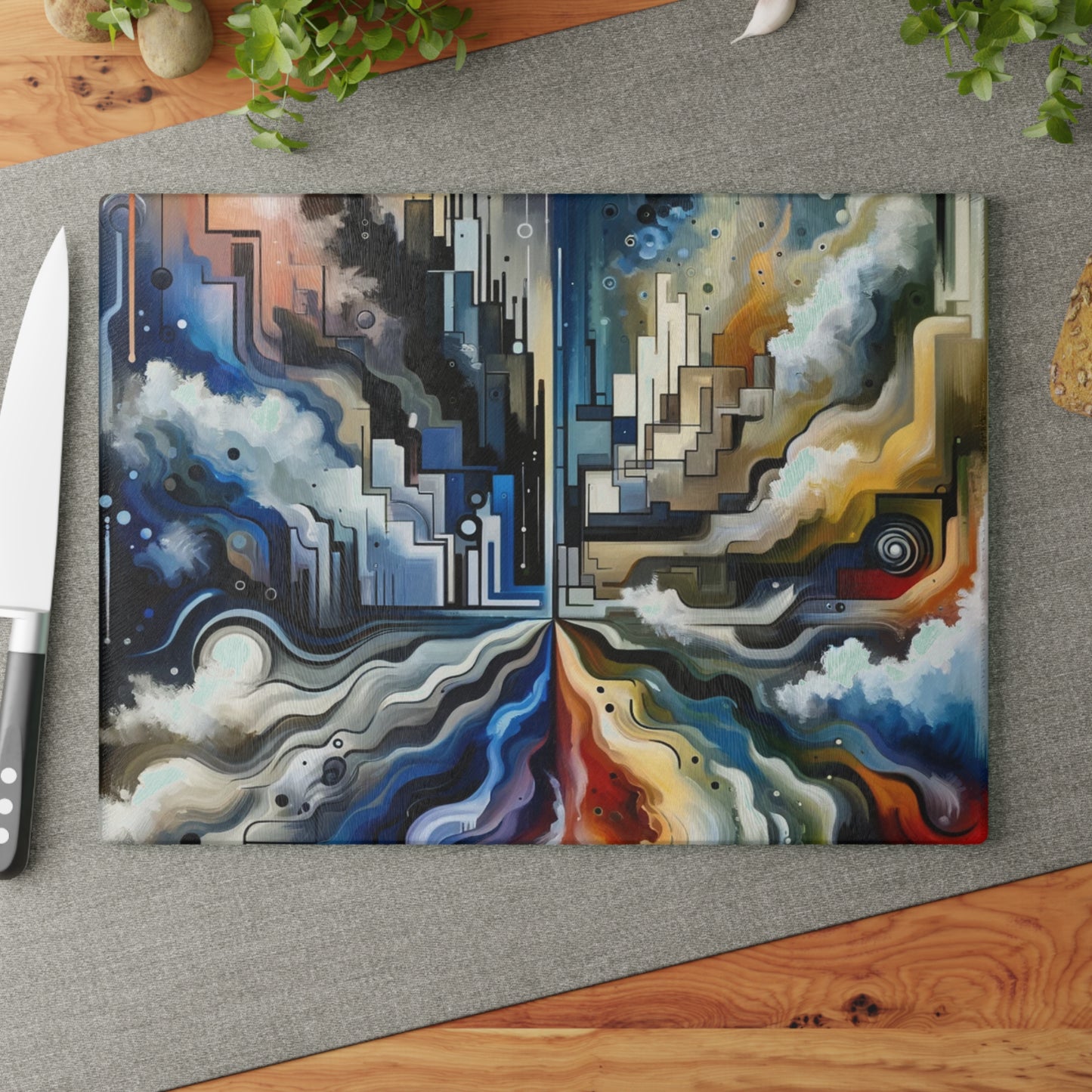 Digital Divide Navigation Glass Cutting Board