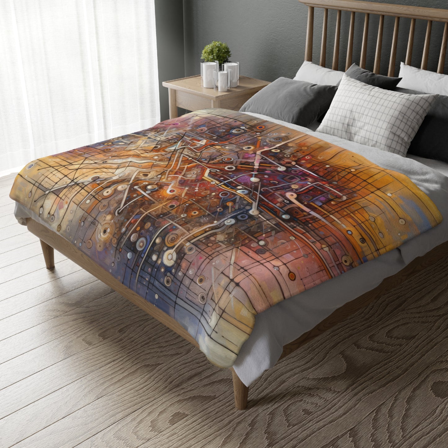 Abstract Structural Complexity Velveteen Microfiber Blanket (Two-sided print)