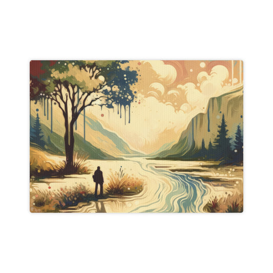 Serene Stream Sojourn Canvas Photo Tile