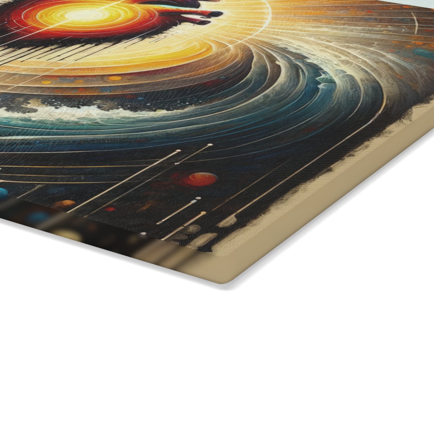 Awakened Heart Waves Glass Cutting Board