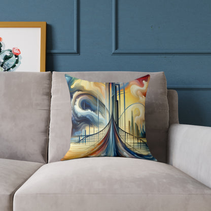 Conscious Bridge Tachism Spun Polyester Pillow