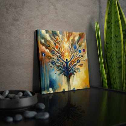 Reflective Digital Meditation Canvas Photo Tile