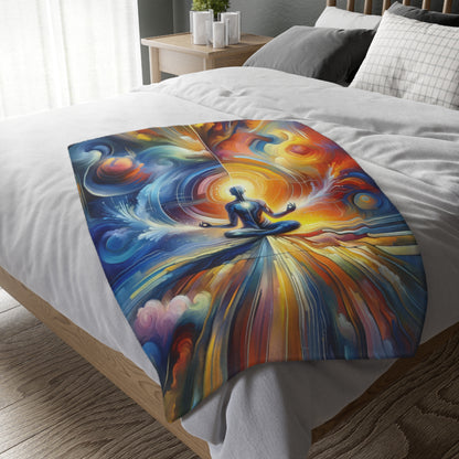 Techno Spiritual Synthesis Velveteen Microfiber Blanket (Two-sided print)