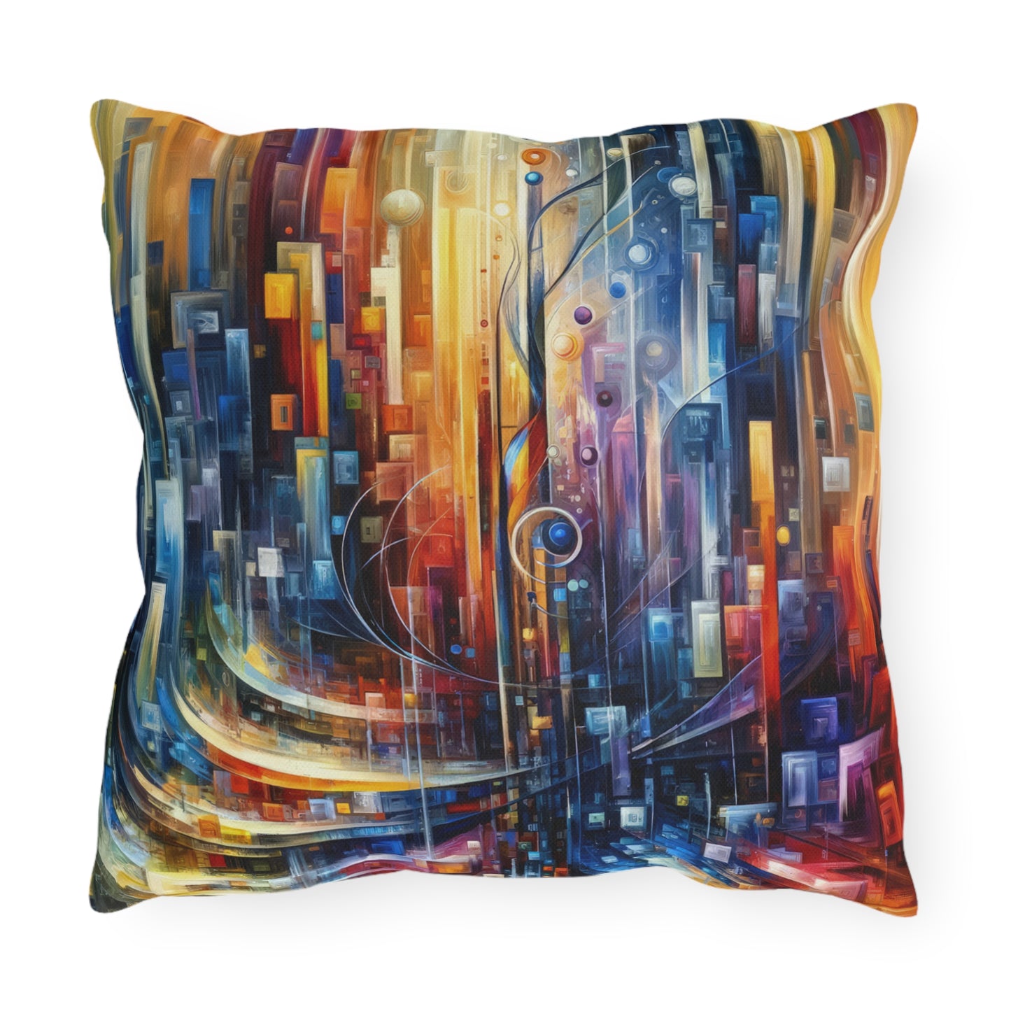 Symphonic Glass Resonance Outdoor Pillows