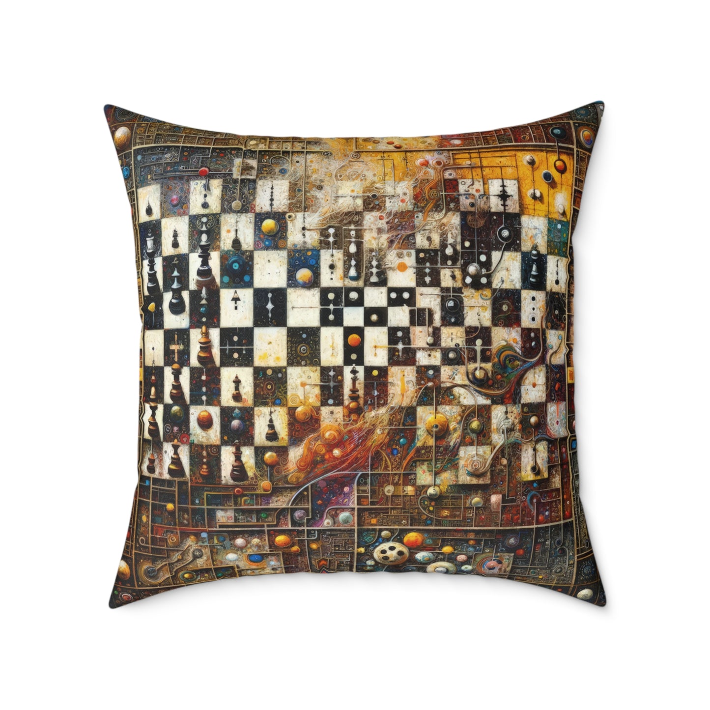 Cosmic Chess Integration Spun Polyester Pillow