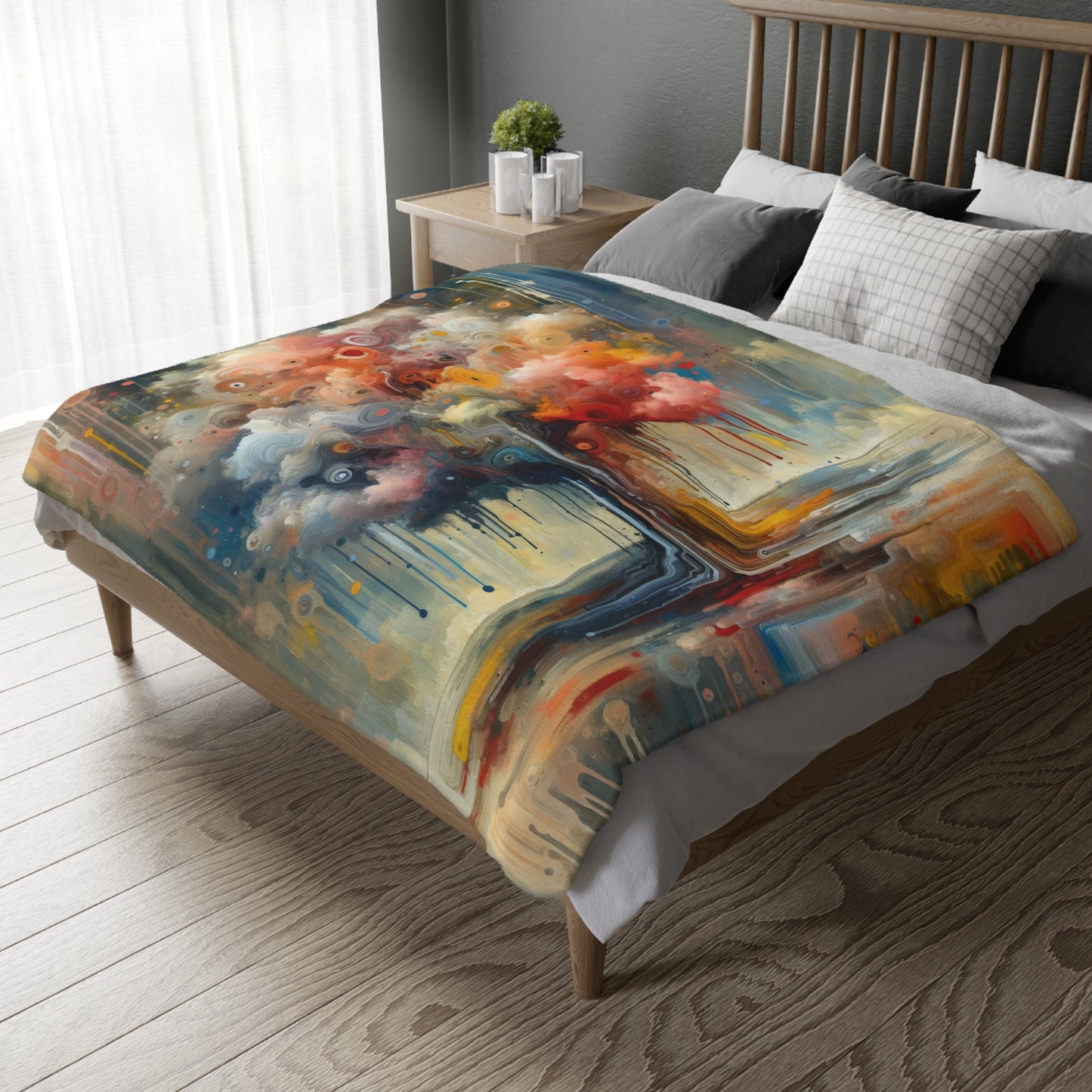 Abstract Beliefs Reflection Velveteen Microfiber Blanket (Two-sided print)