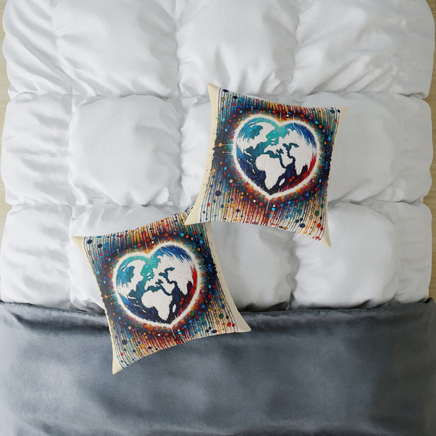 Heartbeats Synchronizing Peace Spun Polyester Pillow