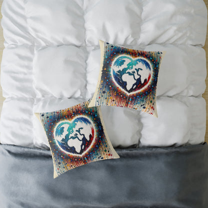 Heartbeats Synchronizing Peace Spun Polyester Pillow